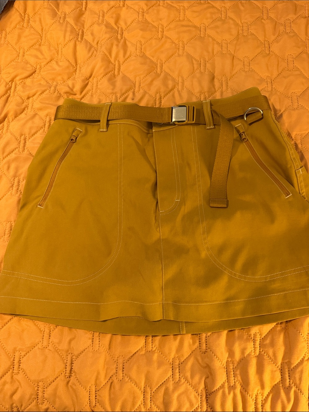 Outdoor Voices Mustard Utility Mini Skirt with Belt